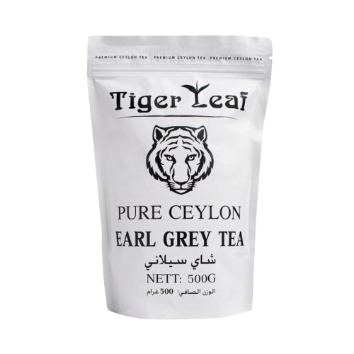 چای سیلانی ارل گری Tiger | بستهبندی سفید ۵۰۰ گرمی | چای سیاه با طعم کلاسیک ارل گری و عطر دلپذیر