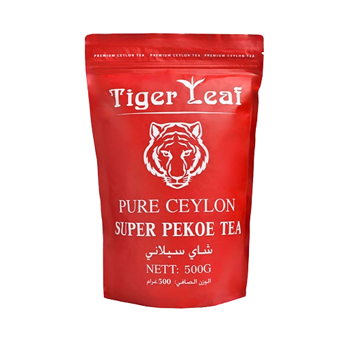 چای سیلانی سوپر پیکو Tiger | بستهبندی قرمز ۵۰۰ گرمی | چای سیاه غلیظ و خوشعطر مناسب دمآوری خانگی
