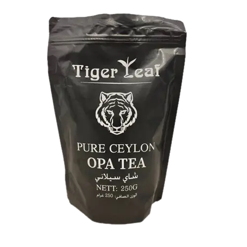 چای سیلانی اوپا تایگر | بستهبندی سیاه ۲۵۰ گرمی ، چای سیلانی اصل با عطر و طعم قوی و دلپذیر