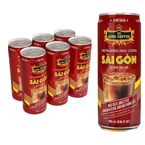 King Coffee Saigon Iced Coffee 238ml | ready-to-drink canned iced coffee with bold Vietnamese flavor