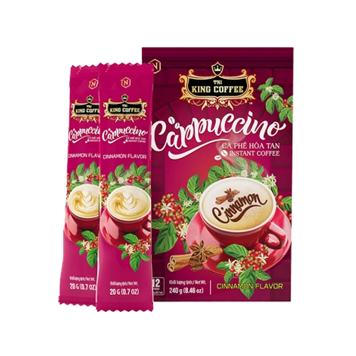 کاپوچینو دارچینی کینگ کافی King Coffee – ساشه ۲۰ گرمی | کاپوچینو فوری معطر با طعم دارچین