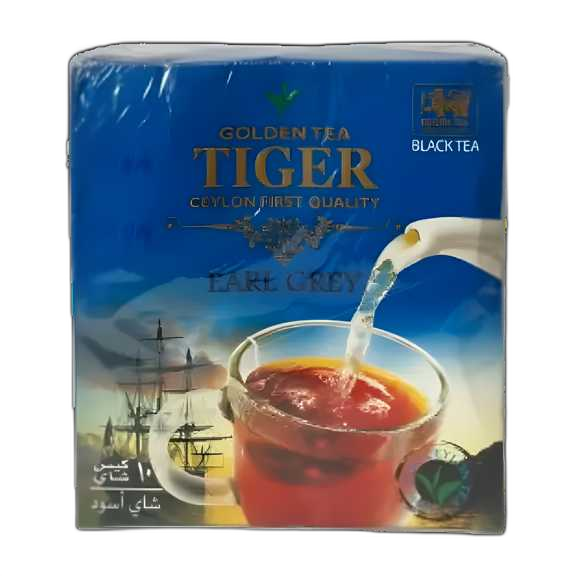 چای کیسهای ارل گری Tiger | تیبگ ، چای سیاه سیلان با طعم کلاسیک ارل گری و عطر دلپذیر