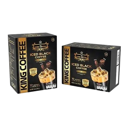 قهوه سرد فوری آیس بلک کافی King Coffee بسته ۱۰ عددی ۱۶ گرمی | نوشیدنی خنک و انرژیزا با طعم اصیل قهوه