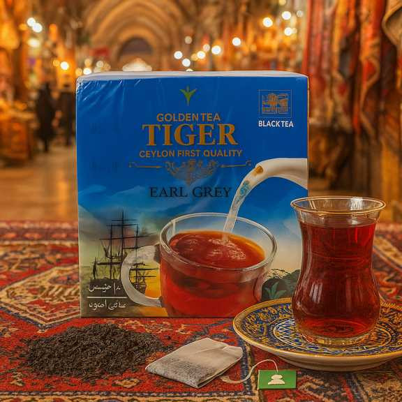 Tiger Earl Grey Tea Bags | premium Ceylon black tea with classic Earl Grey flavor and aroma