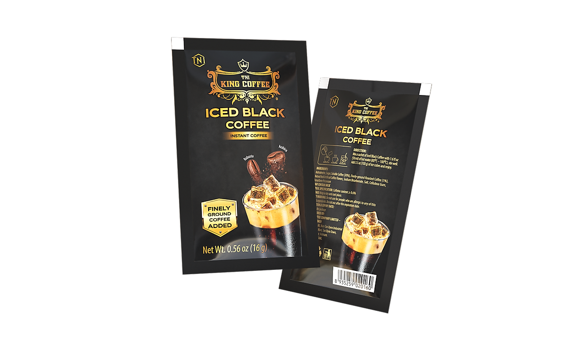 تصویر قهوه سرد فوری آیس بلک کافی King Coffee | بسته ۱۰ عددی ۱۶ گرمی | قهوه خنک فوری برای روزهای گرم