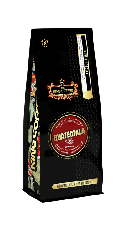 دانه قهوه تکخواستگاه گواتمالا King Coffee بسته ۳۴۰ گرمی | دانههای تازه و باکیفیت برای دمآوری حرفهای