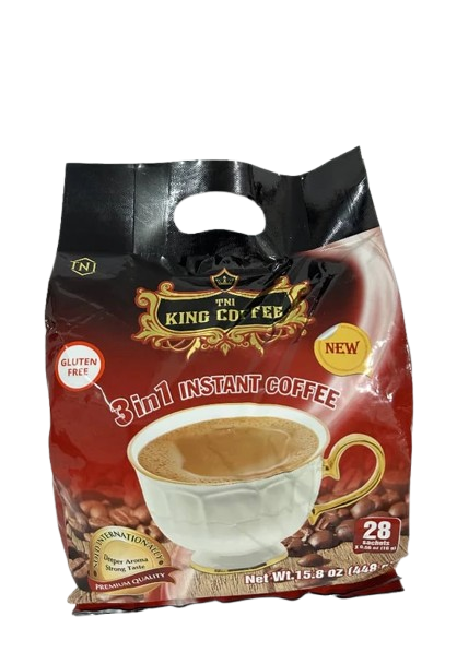 قهوه فوری سه در یک King Coffee بسته ۲8 عددی ، کافی میکس با شکر و شیر خشک برای طعمی متعادل و خوشعطر