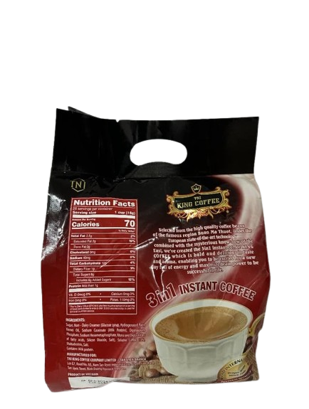قهوه فوری سه در یک King Coffee | بسته ۲8 عددی ، کافی میکس آماده با ترکیب متعادل قهوه، شکر و شیر خشک